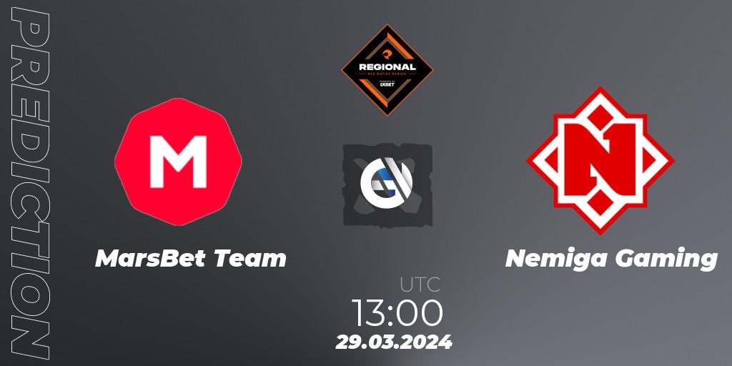 MarsBet Team vs Nemiga Gaming: Match Prediction. 29.03.24, Dota 2, RES Regional Series: EU #1