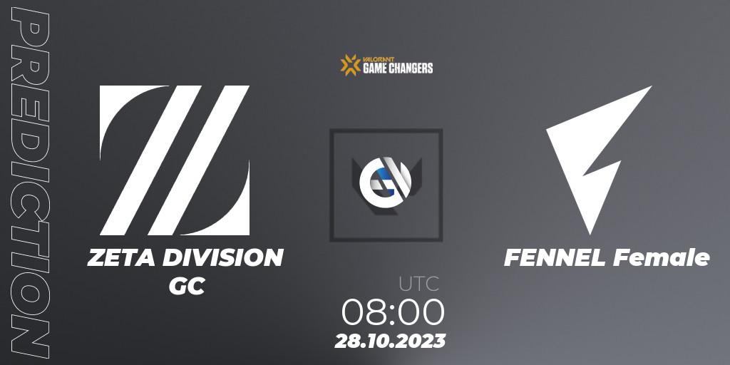 ZETA DIVISION GC vs FENNEL Female: Match Prediction. 28.10.2023 at 08:00, VALORANT, VCT 2023: Game Changers East Asia