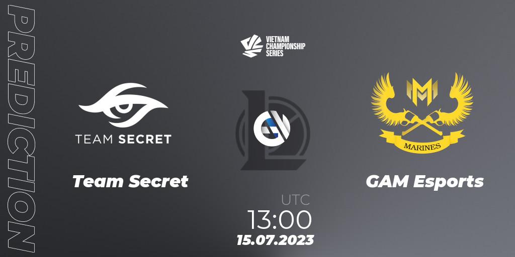 Team Secret vs GAM Esports: Match Prediction. 15.07.23, LoL, VCS Dusk 2023