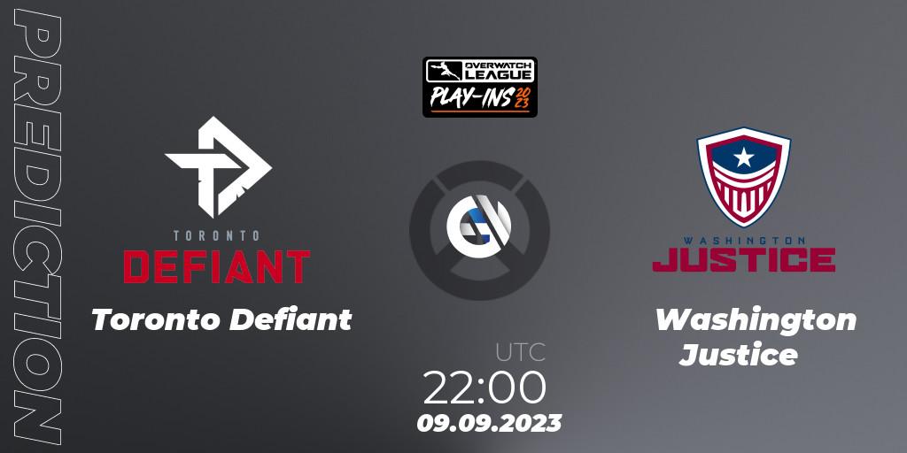 Toronto Defiant vs Washington Justice: Match Prediction. 09.09.23, Overwatch, Overwatch League 2023 - Play-Ins