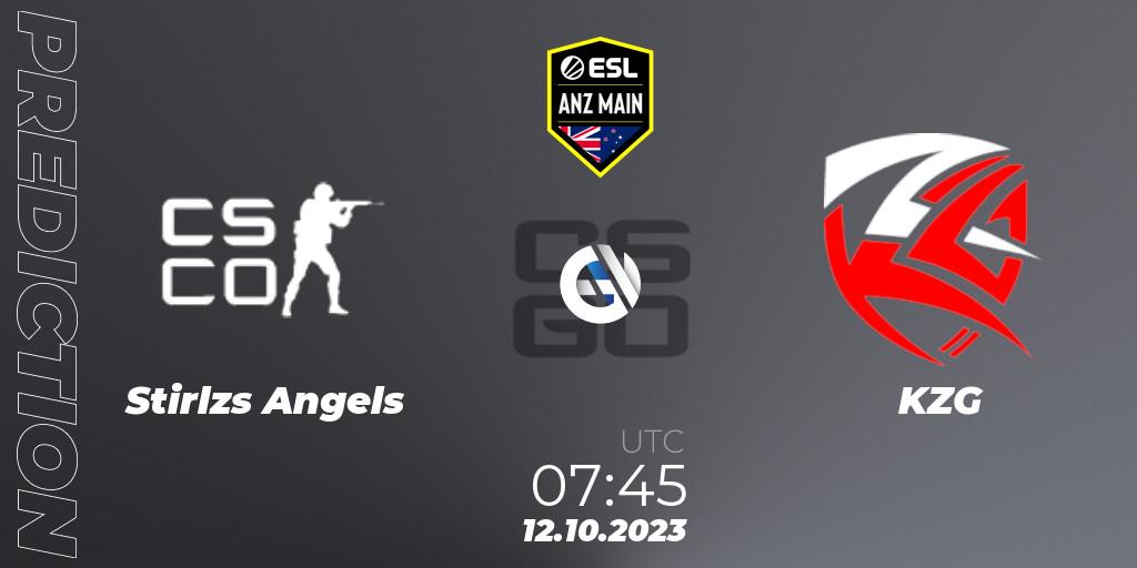 Stirlzs Angels vs KZG: Match Prediction. 12.10.23, CS2 (CS:GO), ESL ANZ Main Season 17