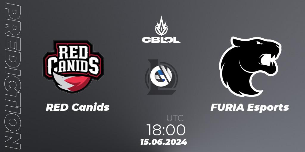 RED Canids vs FURIA Esports: Match Prediction. 15.06.2024 at 18:00, LoL, CBLOL Split 2 2024 - Group Stage