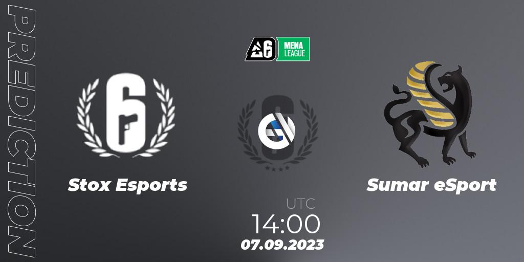 Stox Esports vs Sumar eSport: Match Prediction. 07.09.2023 at 14:00, Rainbow Six, MENA League 2023 - Stage 2