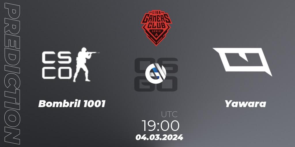 Bombril 1001 vs Yawara: Match Prediction. 04.03.2024 at 19:00, Counter-Strike (CS2), Gamers Club Liga Série A: February 2024