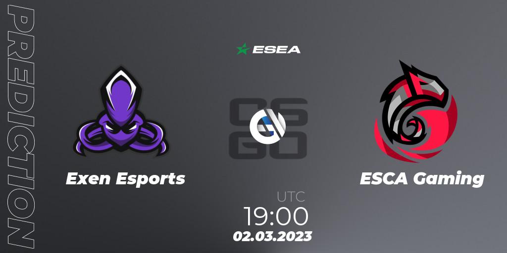 Exen Esports vs Haspers Team: Match Prediction. 02.03.2023 at 19:00, Counter-Strike (CS2), ESEA Season 44: Advanced Division - Europe