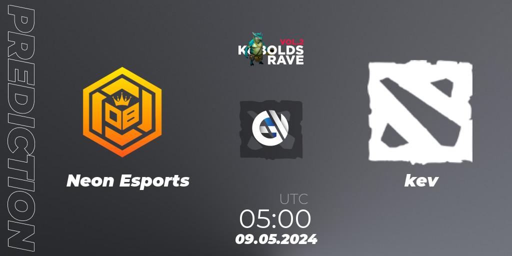 Neon Esports vs kev: Match Prediction. 09.05.2024 at 05:00, Dota 2, Cringe Station Kobolds Rave 2