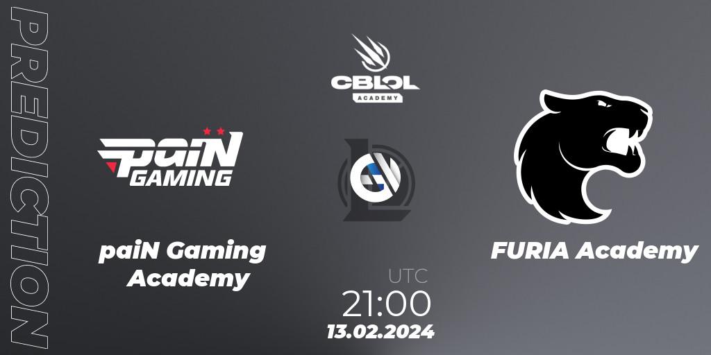 paiN Gaming Academy vs FURIA Academy: Match Prediction. 13.02.24, LoL, CBLOL Academy Split 1 2024