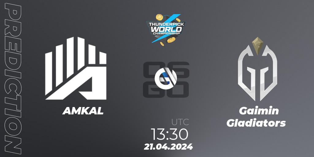 AMKAL vs Gaimin Gladiators: Match Prediction. 21.04.2024 at 13:50, Counter-Strike (CS2), Thunderpick World Championship 2024: European Series #1