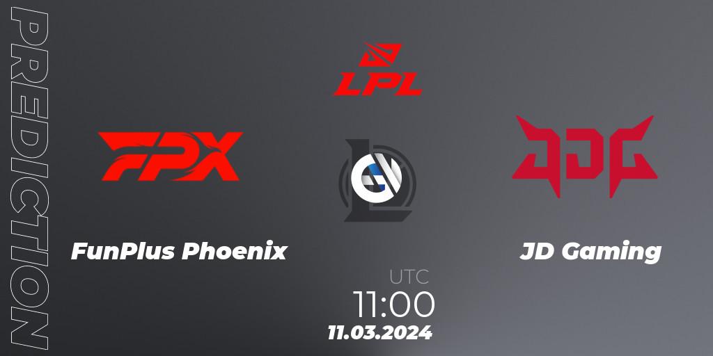 FunPlus Phoenix vs JD Gaming: Match Prediction. 11.03.24, LoL, LPL Spring 2024 - Group Stage