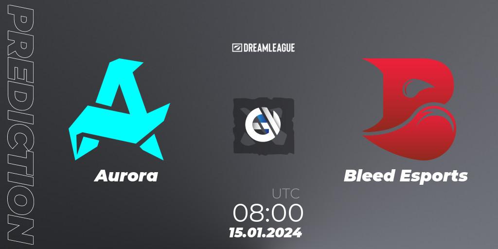 Aurora vs Bleed Esports: Match Prediction. 15.01.2024 at 08:01, Dota 2, DreamLeague Season 22: Southeast Asia Closed Qualifier
