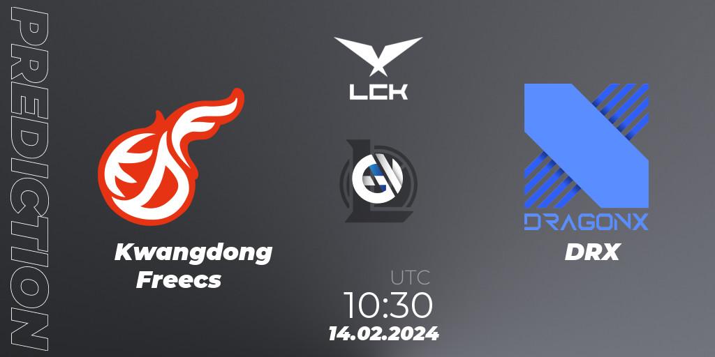 Kwangdong Freecs vs DRX: Match Prediction. 14.02.24, LoL, LCK Spring 2024 - Group Stage