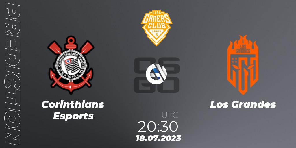 Corinthians Esports vs Los Grandes: Match Prediction. 18.07.23, CS2 (CS:GO), Gamers Club Liga Série S: Season 3