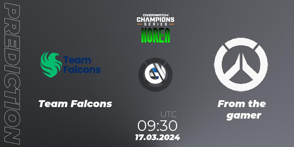 Team Falcons vs From The Gamer: Match Prediction. 29.03.2024 at 11:00, Overwatch, Overwatch Champions Series 2024 - Stage 1 Korea