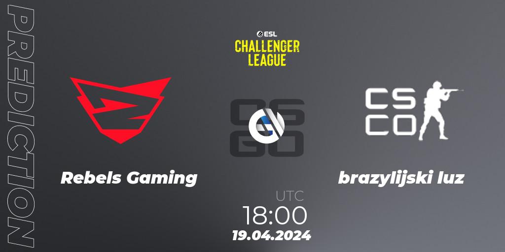 Rebels Gaming vs brazylijski luz: Match Prediction. 19.04.24, CS2 (CS:GO), ESL Challenger League Season 47: Europe
