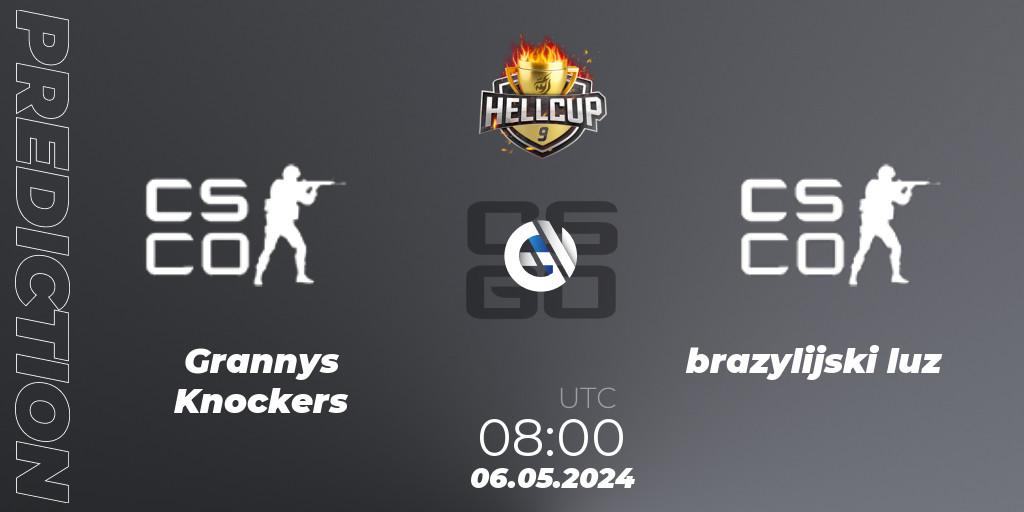 Grannys Knockers vs brazylijski luz: Match Prediction. 06.05.2024 at 08:00, Counter-Strike (CS2), HellCup #9