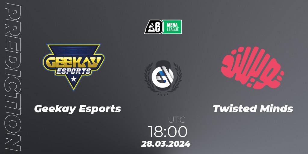 Geekay Esports vs Twisted Minds: Match Prediction. 28.03.2024 at 18:00, Rainbow Six, MENA League 2024 - Stage 1
