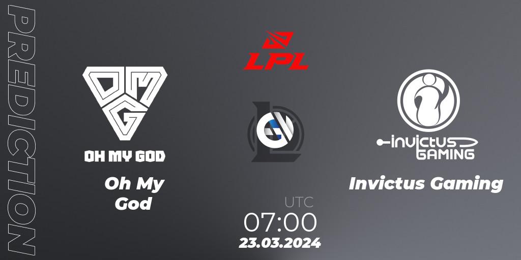 Oh My God vs Invictus Gaming: Match Prediction. 23.03.24, LoL, LPL Spring 2024 - Group Stage