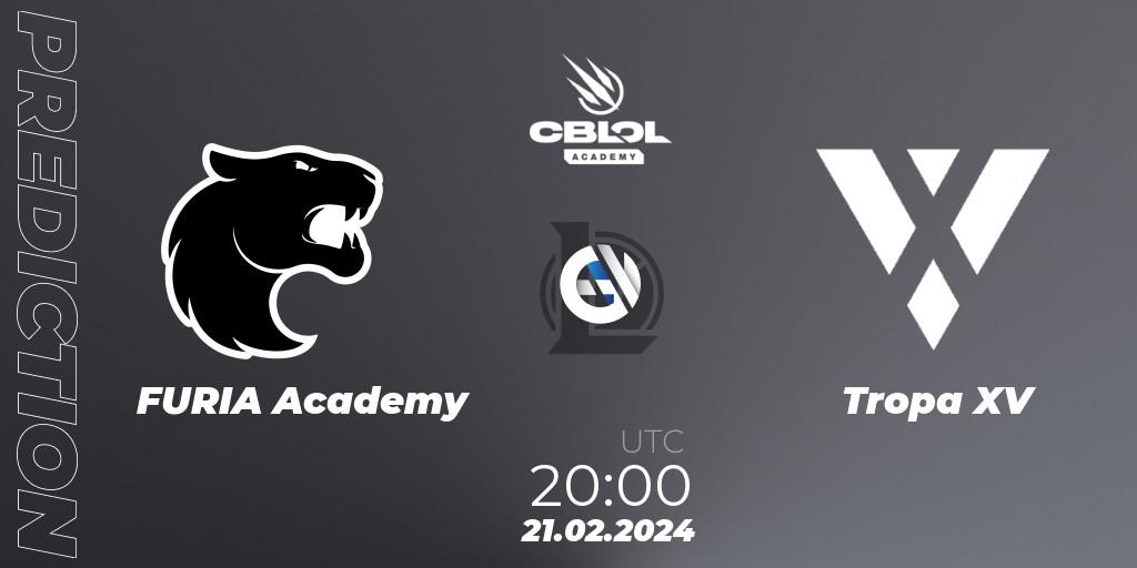 FURIA Academy vs Tropa XV: Match Prediction. 21.02.24, LoL, CBLOL Academy Split 1 2024