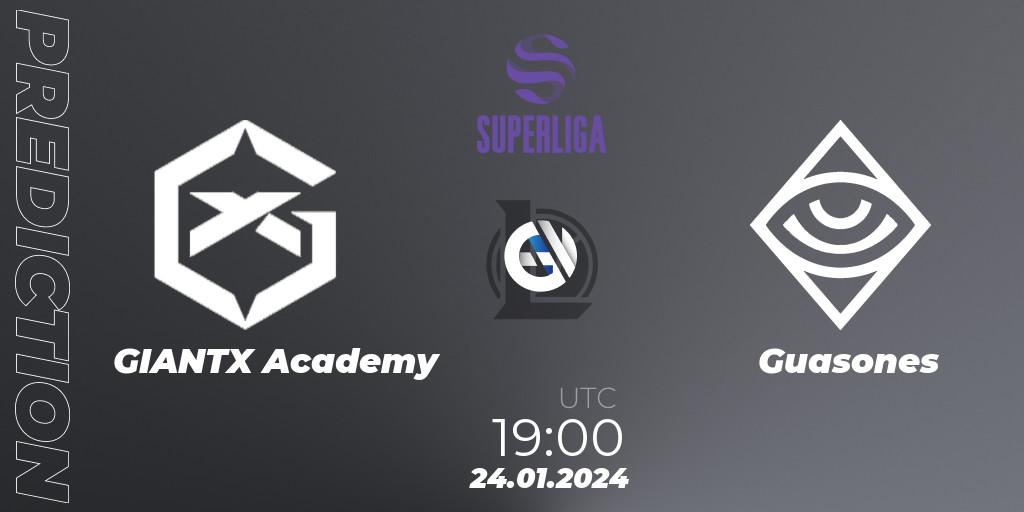 GIANTX Academy vs Guasones: Match Prediction. 24.01.24, LoL, Superliga Spring 2024 - Group Stage