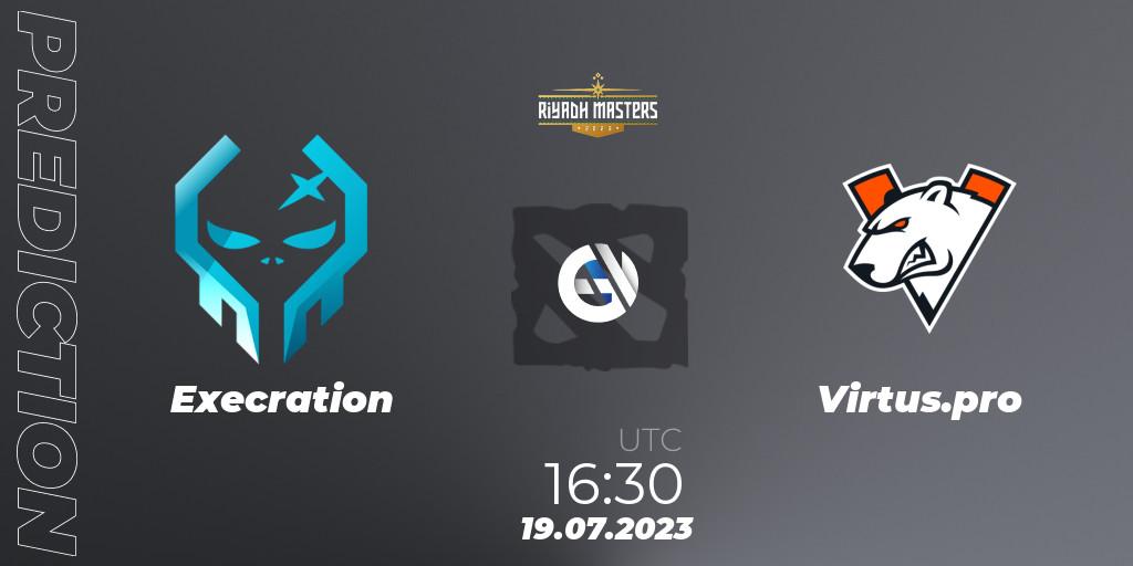 Execration vs Virtus.pro: Match Prediction. 19.07.2023 at 18:20, Dota 2, Riyadh Masters 2023 - Play-In
