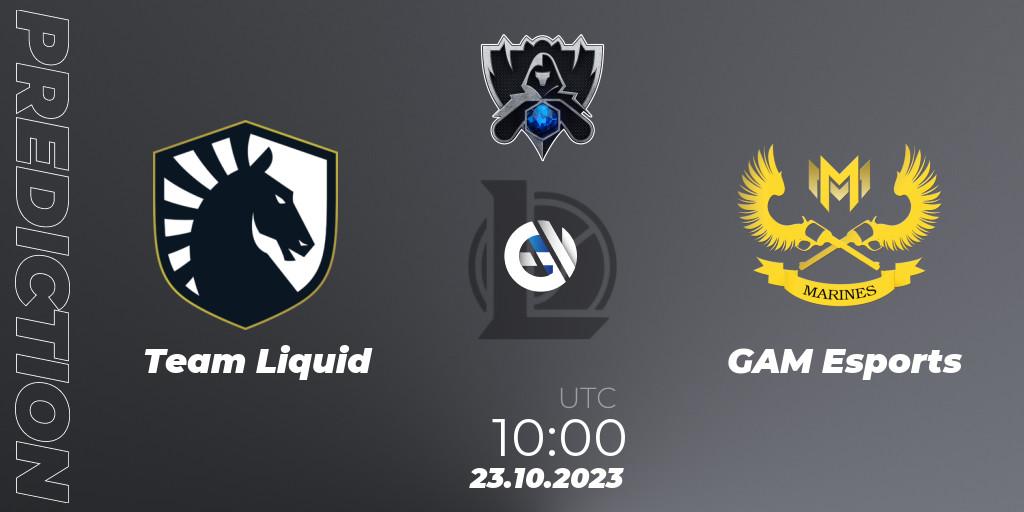 Team Liquid vs GAM Esports: Match Prediction. 23.10.23, LoL, Worlds 2023 LoL - Group Stage