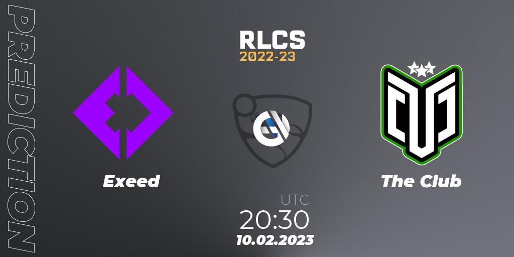 Exeed vs The Club: Match Prediction. 10.02.23, Rocket League, RLCS 2022-23 - Winter: South America Regional 2 - Winter Cup