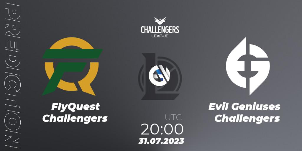 FlyQuest Challengers vs Evil Geniuses Challengers: Match Prediction. 31.07.23, LoL, North American Challengers League 2023 Summer - Playoffs