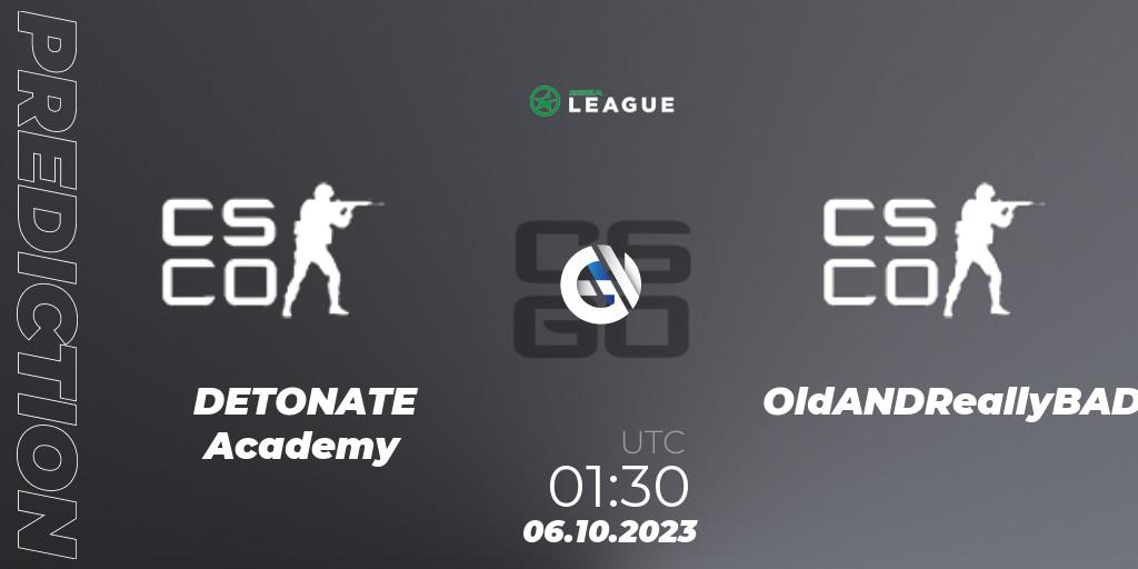 DETONATE Academy vs OldANDReallyBAD: Match Prediction. 06.10.2023 at 01:30, Counter-Strike (CS2), ESEA Season 46: Main Division - North America