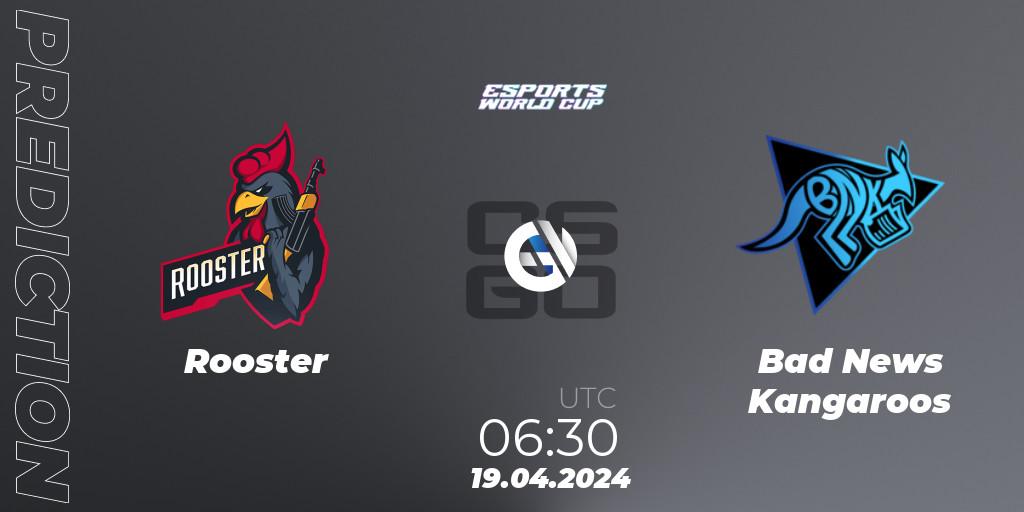 Rooster vs Bad News Kangaroos: Match Prediction. 19.04.24, CS2 (CS:GO), Esports World Cup 2024: Oceanic Closed Qualifier