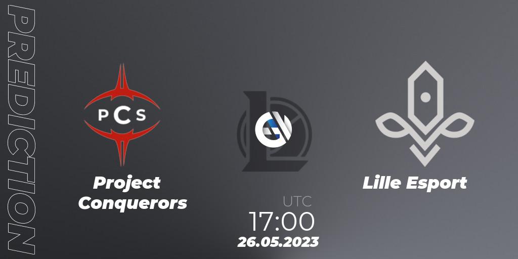 Project Conquerors vs Lille Esport: Match Prediction. 26.05.2023 at 17:00, LoL, LFL Division 2 Summer 2023 - Group Stage