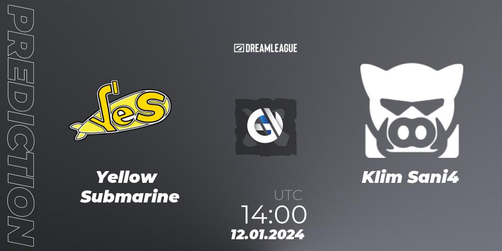 Yellow Submarine vs Klim Sani4: Match Prediction. 12.01.24, Dota 2, DreamLeague Season 22: Eastern Europe Open Qualifier #2