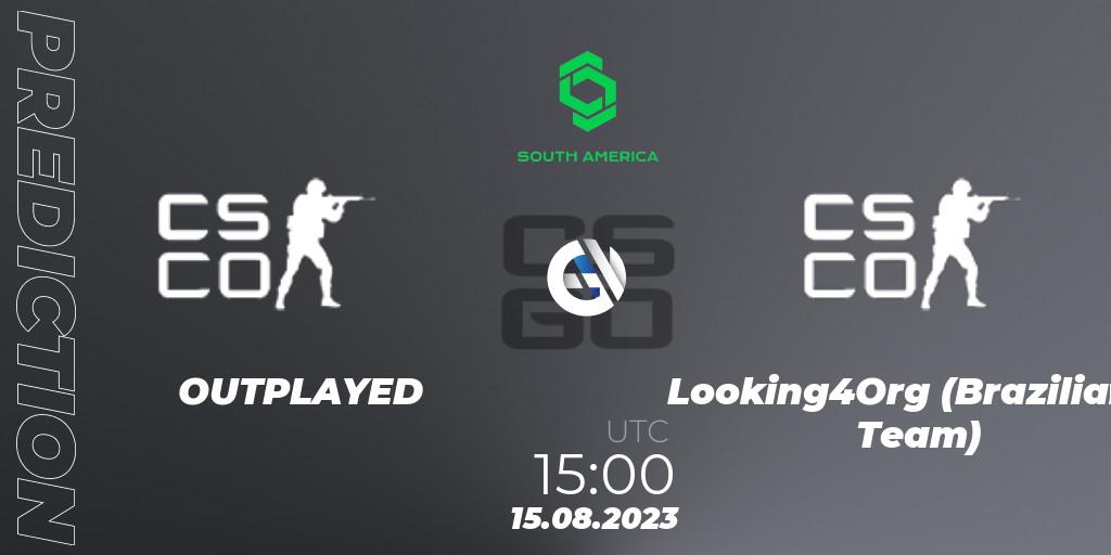OUTPLAYED vs Looking4Org (Brazilian Team): Match Prediction. 15.08.2023 at 15:00, Counter-Strike (CS2), CCT South America Series #10: Closed Qualifier
