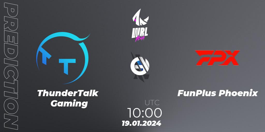ThunderTalk Gaming vs FunPlus Phoenix: Match Prediction. 19.01.24, Wild Rift, WRL Asia 2023 - Season 2: China Conference