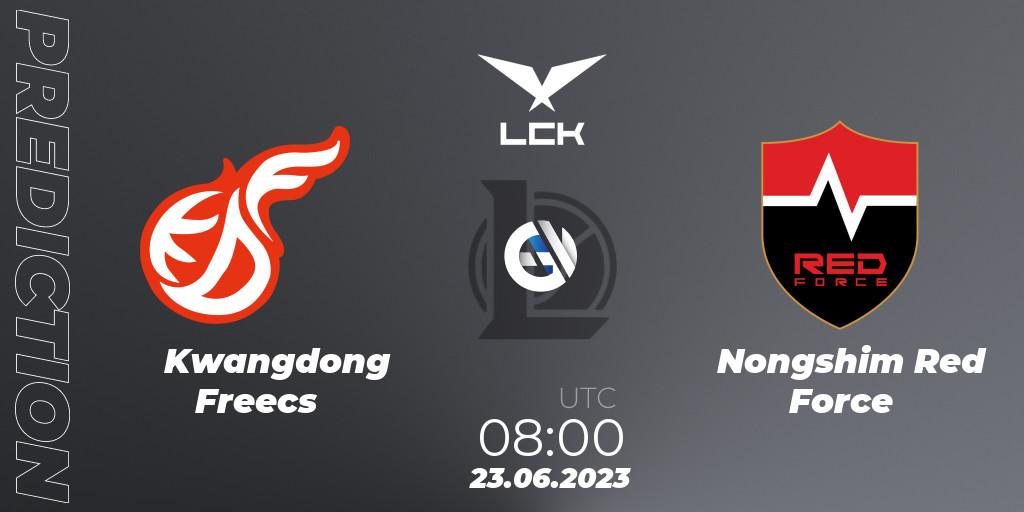 Kwangdong Freecs vs Nongshim Red Force: Match Prediction. 23.06.23, LoL, LCK Summer 2023 Regular Season