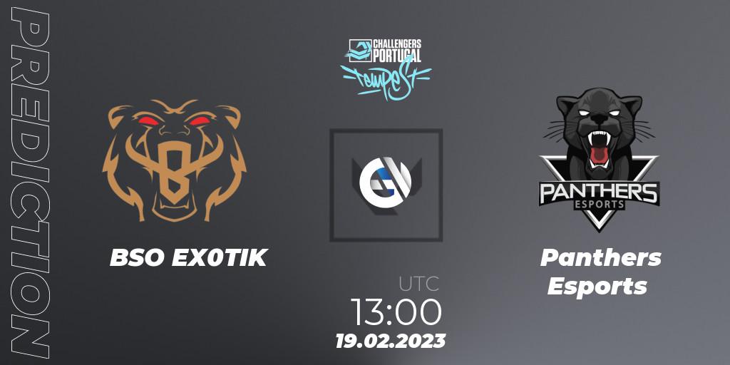 BSO EX0TIK vs Panthers Esports: Match Prediction. 19.02.2023 at 13:00, VALORANT, VALORANT Challengers 2023 Portugal: Tempest Split 1