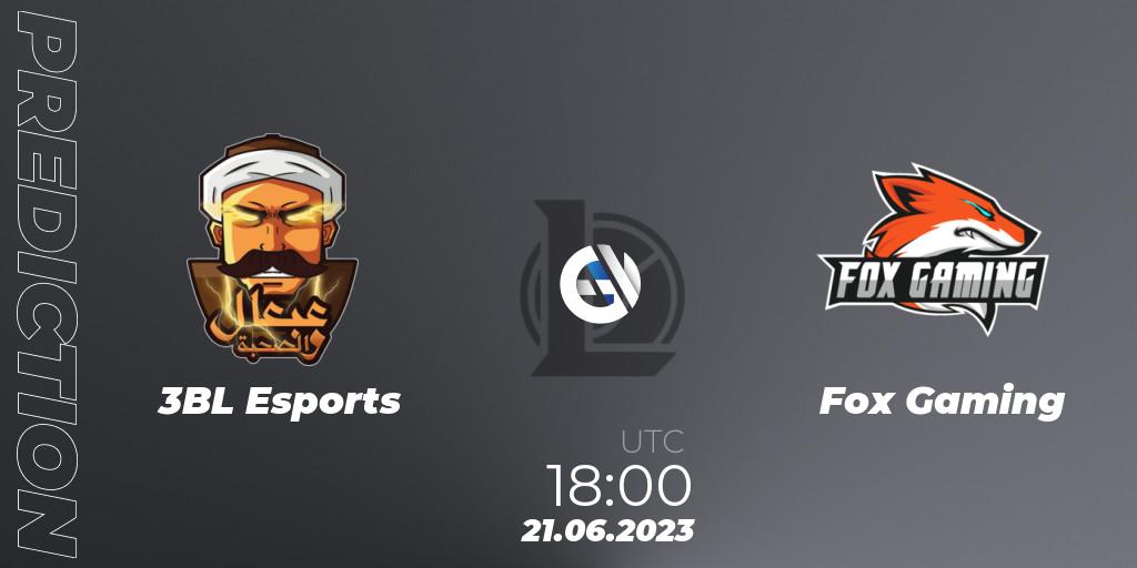 3BL Esports vs Fox Gaming: Match Prediction. 21.06.2023 at 18:00, LoL, Arabian League Summer 2023 - Group Stage
