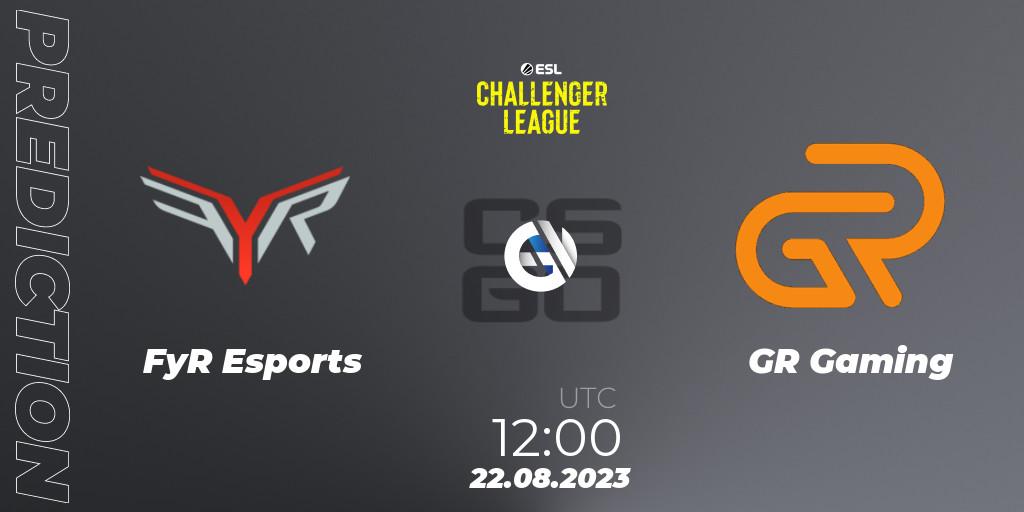 FyR Esports vs GR Gaming: Match Prediction. 22.08.23, CS2 (CS:GO), ESL Challenger League Season 46: Asia-Pacific