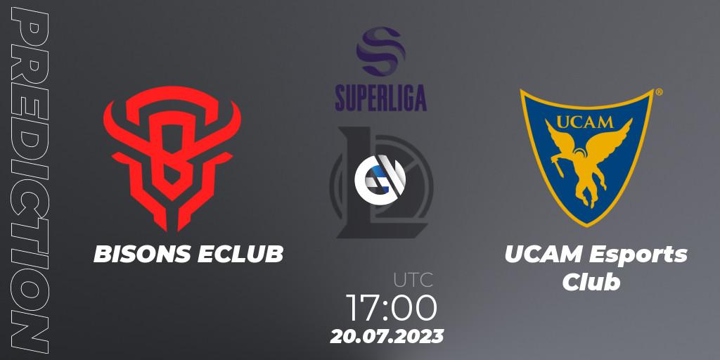BISONS ECLUB vs UCAM Esports Club: Match Prediction. 22.06.2023 at 17:00, LoL, Superliga Summer 2023 - Group Stage