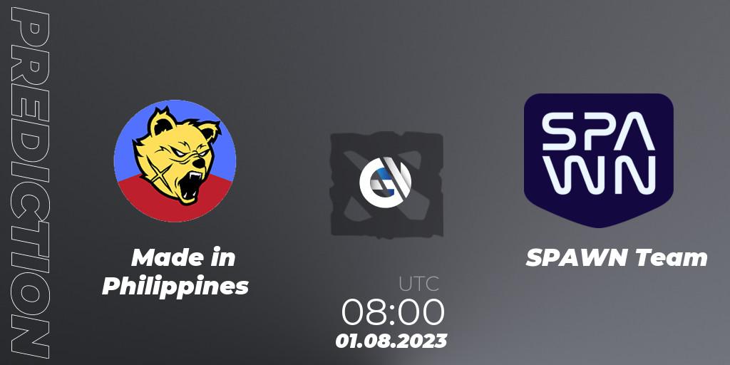 Made in Philippines vs SPAWN Team: Match Prediction. 01.08.23, Dota 2, 1XPLORE Asia #2
