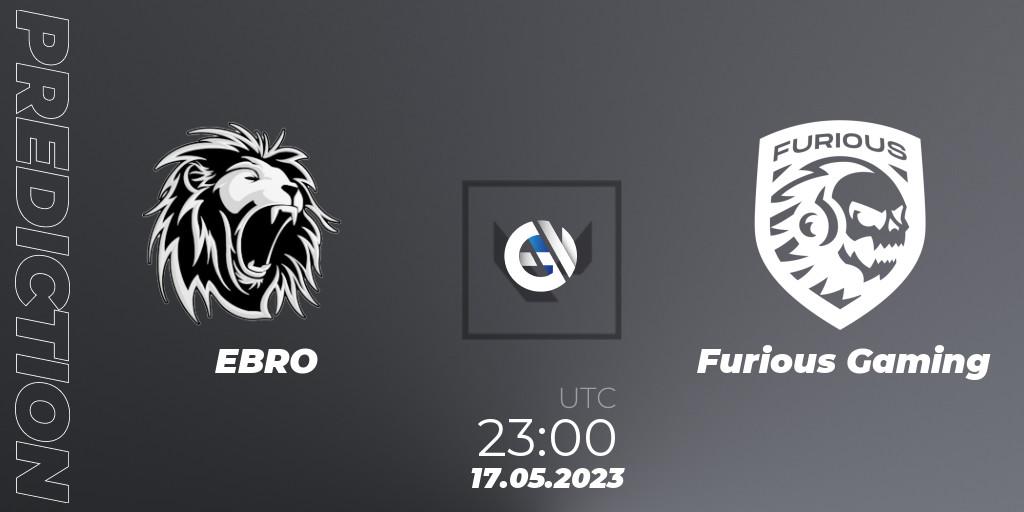 EBRO vs Furious Gaming: Match Prediction. 17.05.2023 at 23:00, VALORANT, VALORANT Challengers 2023: LAS Split 2 - Regular Season