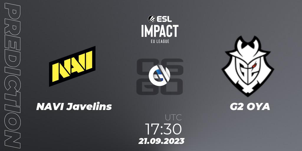 NAVI Javelins vs G2 OYA: Match Prediction. 21.09.23, CS2 (CS:GO), ESL Impact League Season 4: European Division