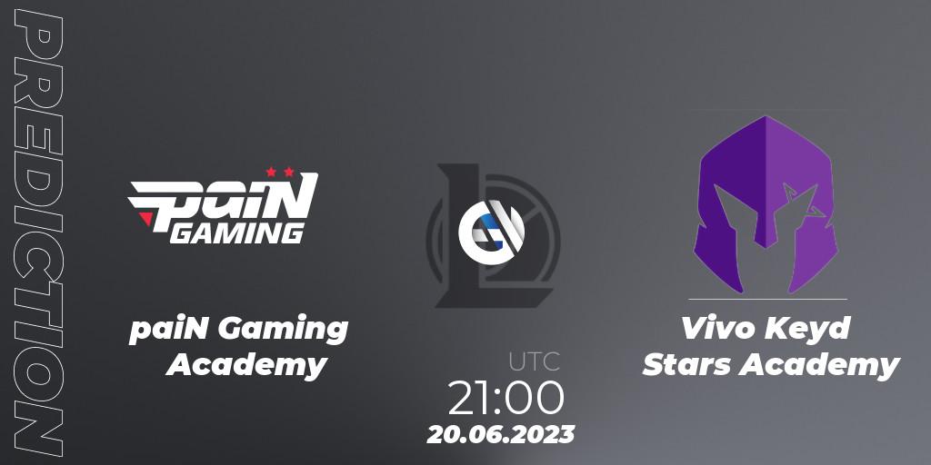 paiN Gaming Academy vs Vivo Keyd Stars Academy: Match Prediction. 20.06.2023 at 21:00, LoL, CBLOL Academy Split 2 2023 - Group Stage