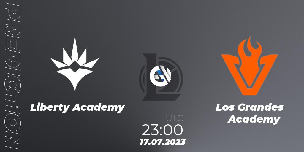 Liberty Academy vs Los Grandes Academy: Match Prediction. 17.07.2023 at 23:00, LoL, CBLOL Academy Split 2 2023 - Group Stage