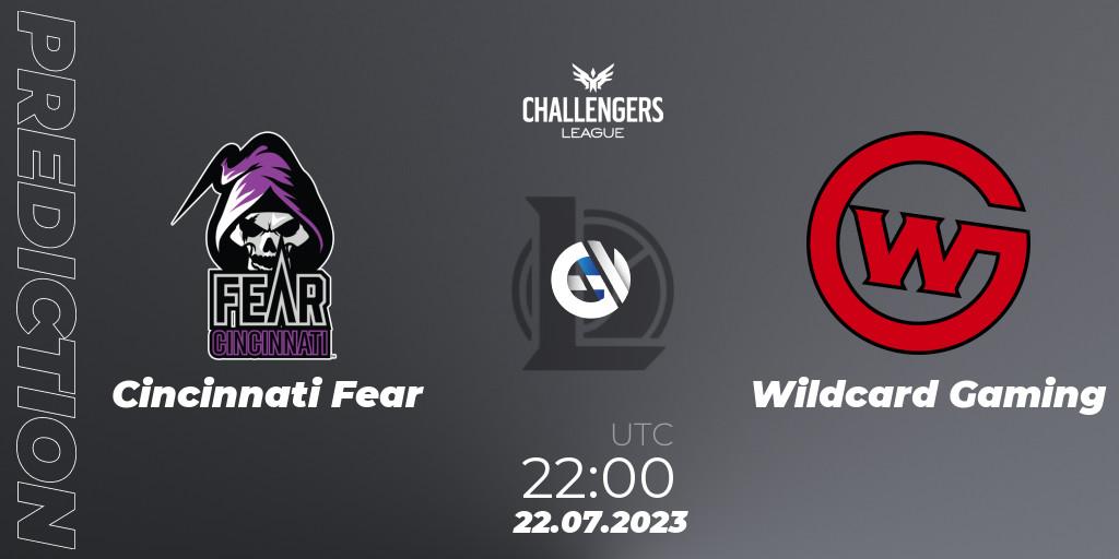 Cincinnati Fear vs Wildcard Gaming: Match Prediction. 22.07.2023 at 22:00, LoL, North American Challengers League 2023 Summer - Playoffs