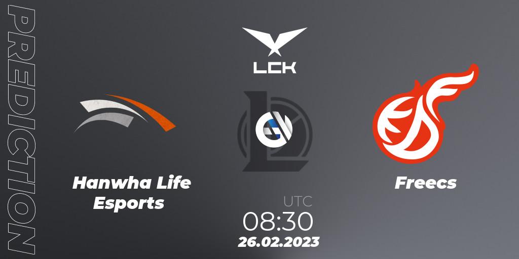 Hanwha Life Esports vs Freecs: Match Prediction. 26.02.23, LoL, LCK Spring 2023 - Group Stage