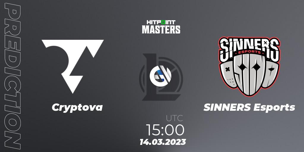 Cryptova vs SINNERS Esports: Match Prediction. 17.03.2023 at 17:00, LoL, Hitpoint Masters Spring 2023