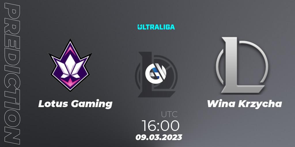 Lotus Gaming vs Wina Krzycha: Match Prediction. 09.03.2023 at 16:00, LoL, Ultraliga 2nd Division Season 6