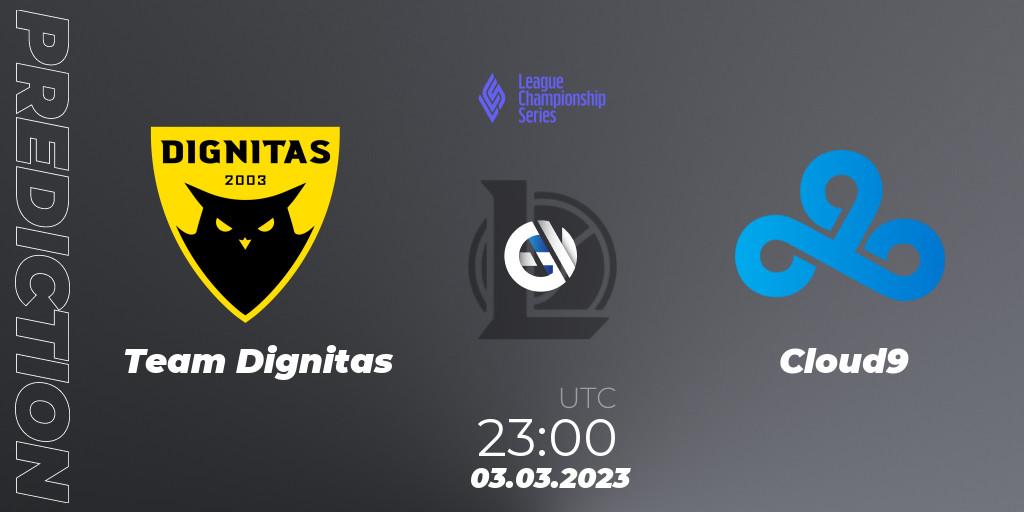 Team Dignitas vs Cloud9: Match Prediction. 16.02.23, LoL, LCS Spring 2023 - Group Stage