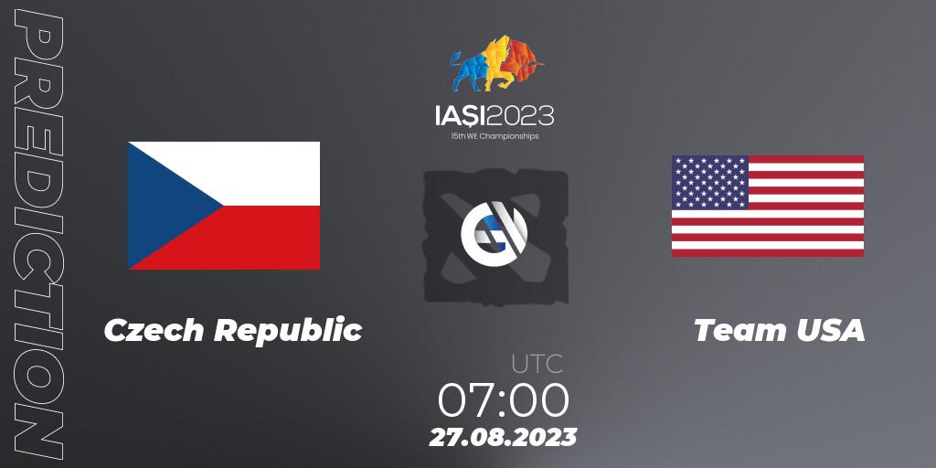 Czech Republic vs Team USA: Match Prediction. 27.08.2023 at 10:00, Dota 2, IESF World Championship 2023