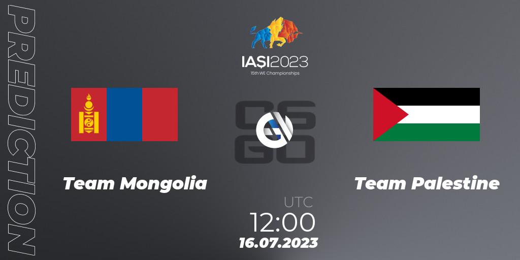 Team Mongolia vs Team Palestine: Match Prediction. 16.07.2023 at 12:00, Counter-Strike (CS2), IESF Asian Championship 2023